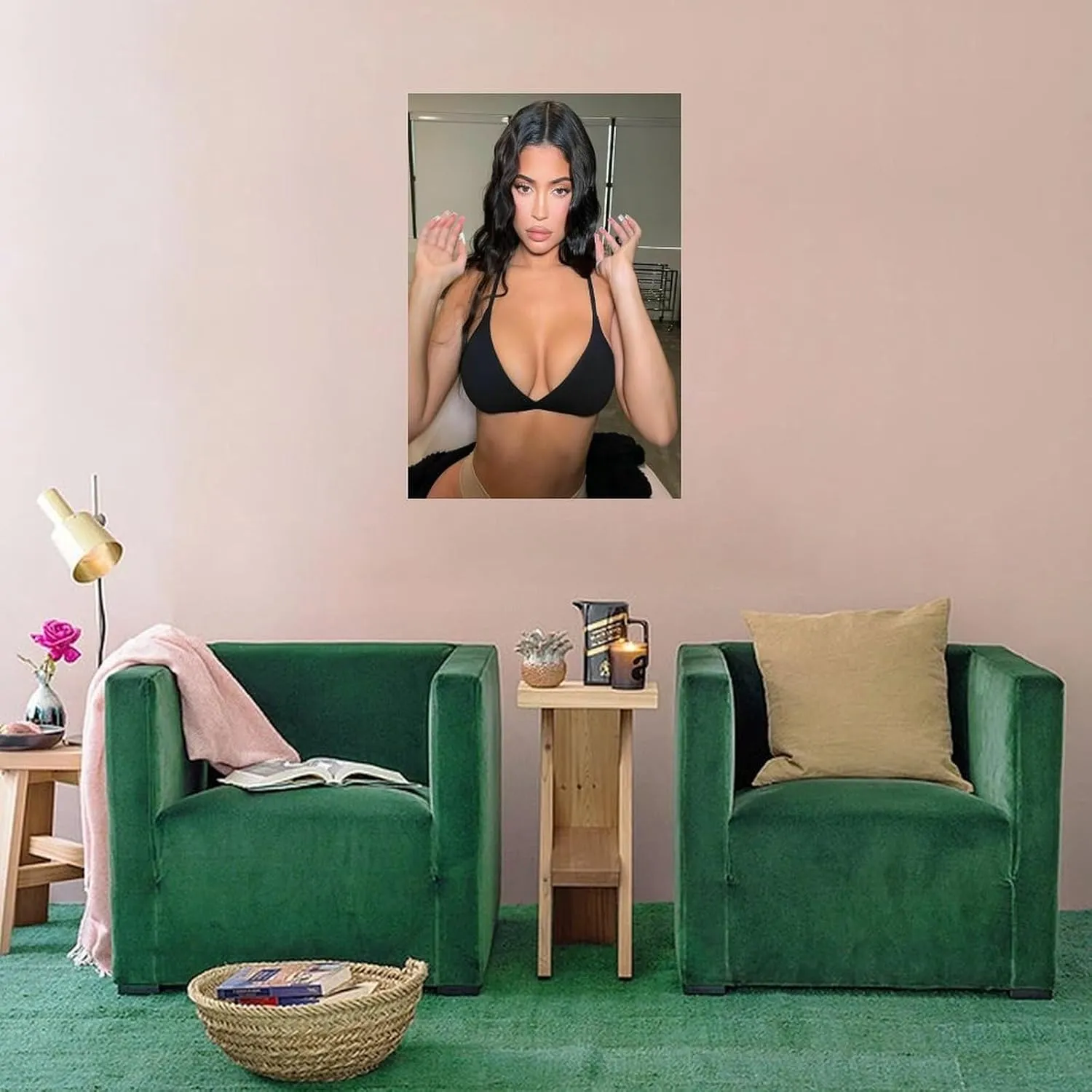 BAUTXLFE Kylie Jenner Sexy Photography Art Poster3 Wall Poster Art Canvas Printing Living Room Office Bedroom Aesthetic Poster 24x36inch(60x90cm) Unframe-style