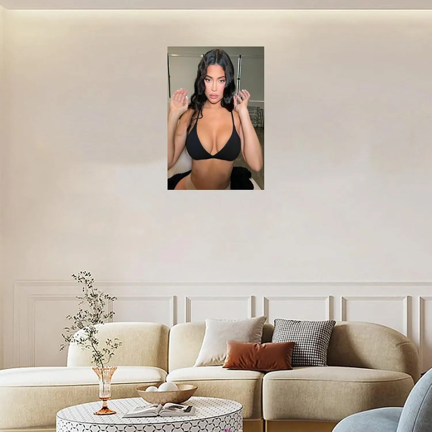 BAUTXLFE Kylie Jenner Sexy Photography Art Poster3 Wall Poster Art Canvas Printing Living Room Office Bedroom Aesthetic Poster 24x36inch(60x90cm) Unframe-style