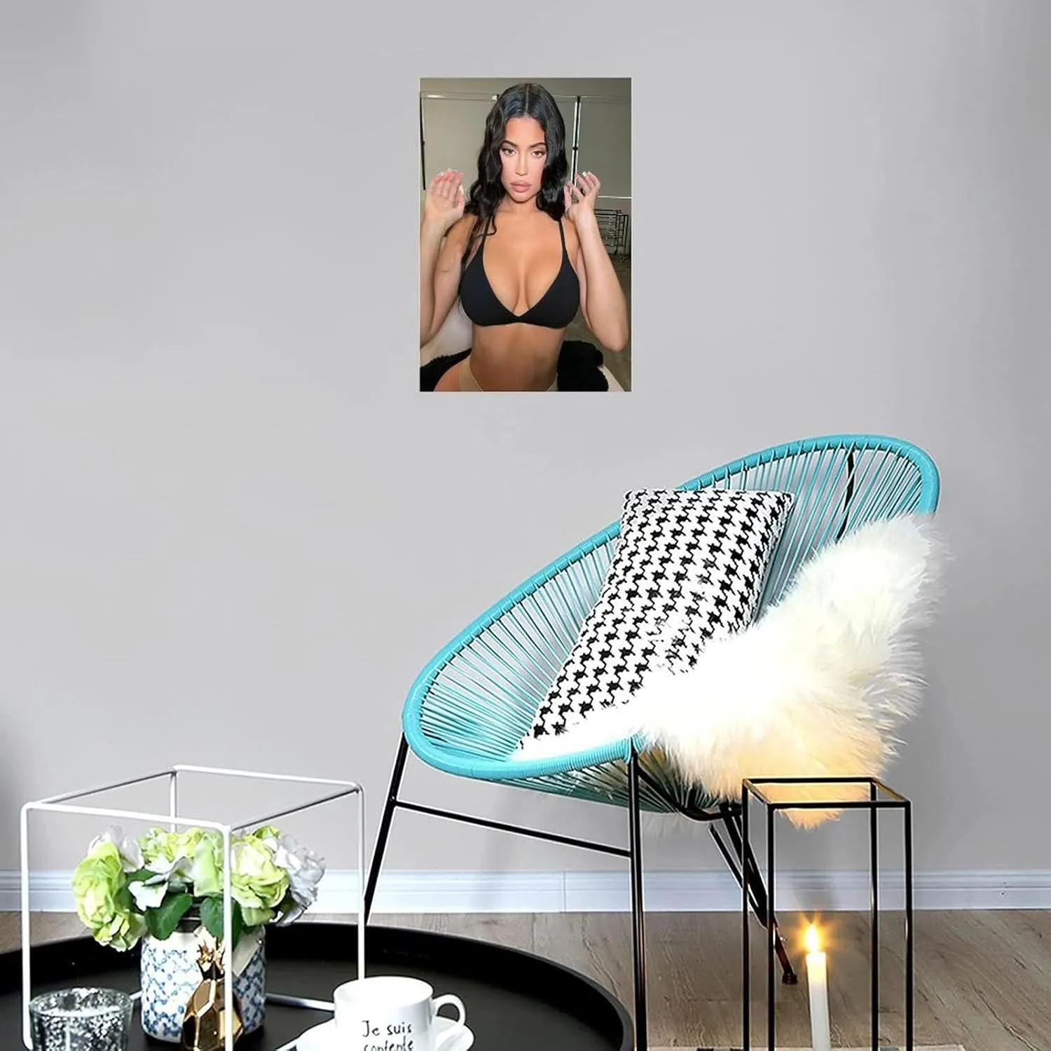 BAUTXLFE Kylie Jenner Sexy Photography Art Poster3 Wall Poster Art Canvas Printing Living Room Office Bedroom Aesthetic Poster 24x36inch(60x90cm) Unframe-style