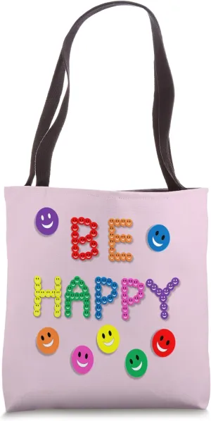 Be, Happy Smile Funny Cute Happiness Kind Face Multi-Color Tote Bag