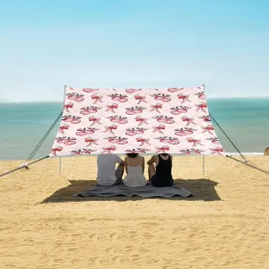 Beach Shade Tent with UPF50  UV Protection,Pomegranate with Cute Bows Lightweight Camping Sun Shelter for Outdoor,Camping Trips, Fishing, Backyard,Picnics,Easy Set Up and Carry 9x10.5 FT
