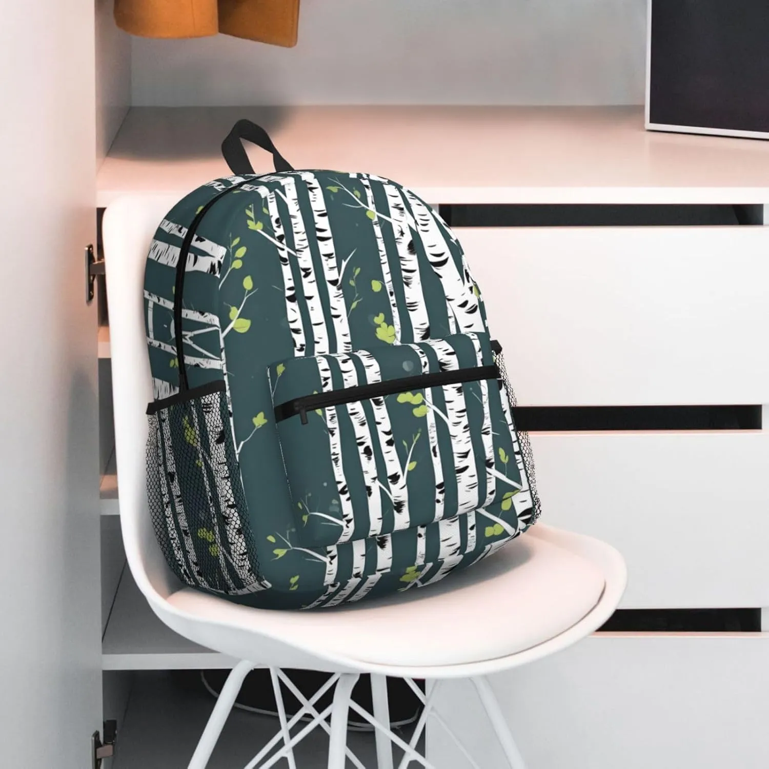 Beauty Birch Tree Print Backpack For Women Men, Laptop Bookbag,Lightweight Casual Travel Daypack