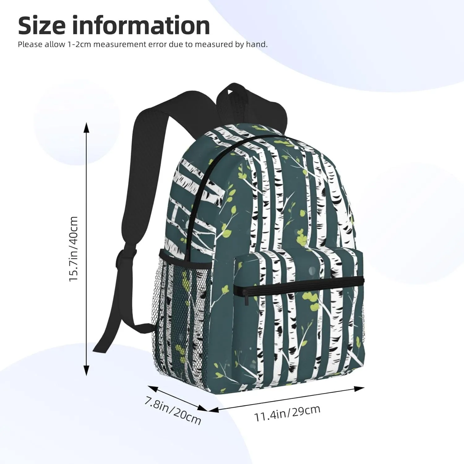 Beauty Birch Tree Print Backpack For Women Men, Laptop Bookbag,Lightweight Casual Travel Daypack