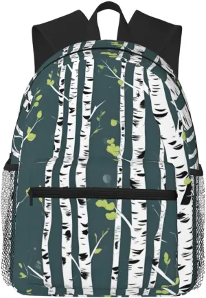 Beauty Birch Tree Print Backpack For Women Men, Laptop Bookbag,Lightweight Casual Travel Daypack