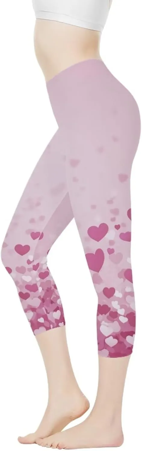 Belidome Women Capri Yoga Leggings High Waist Stretch Sports Workout Pants Tummy Control
