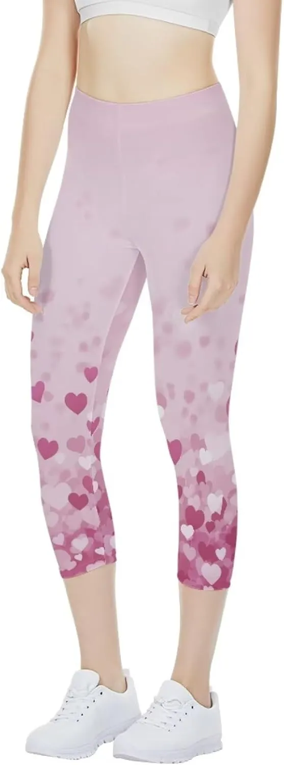 Belidome Women Capri Yoga Leggings High Waist Stretch Sports Workout Pants Tummy Control
