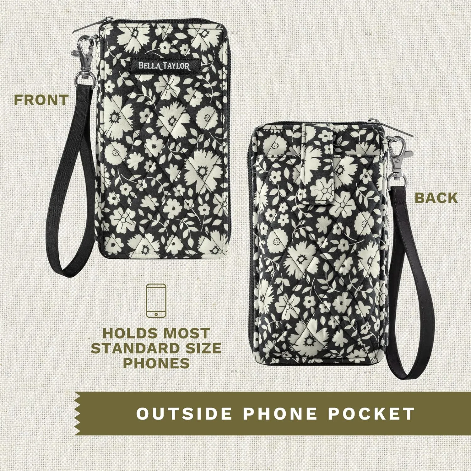 Bella Taylor Cell Phone Wristlet Wallet for Women with Smartphone Pocket and RFID Protection