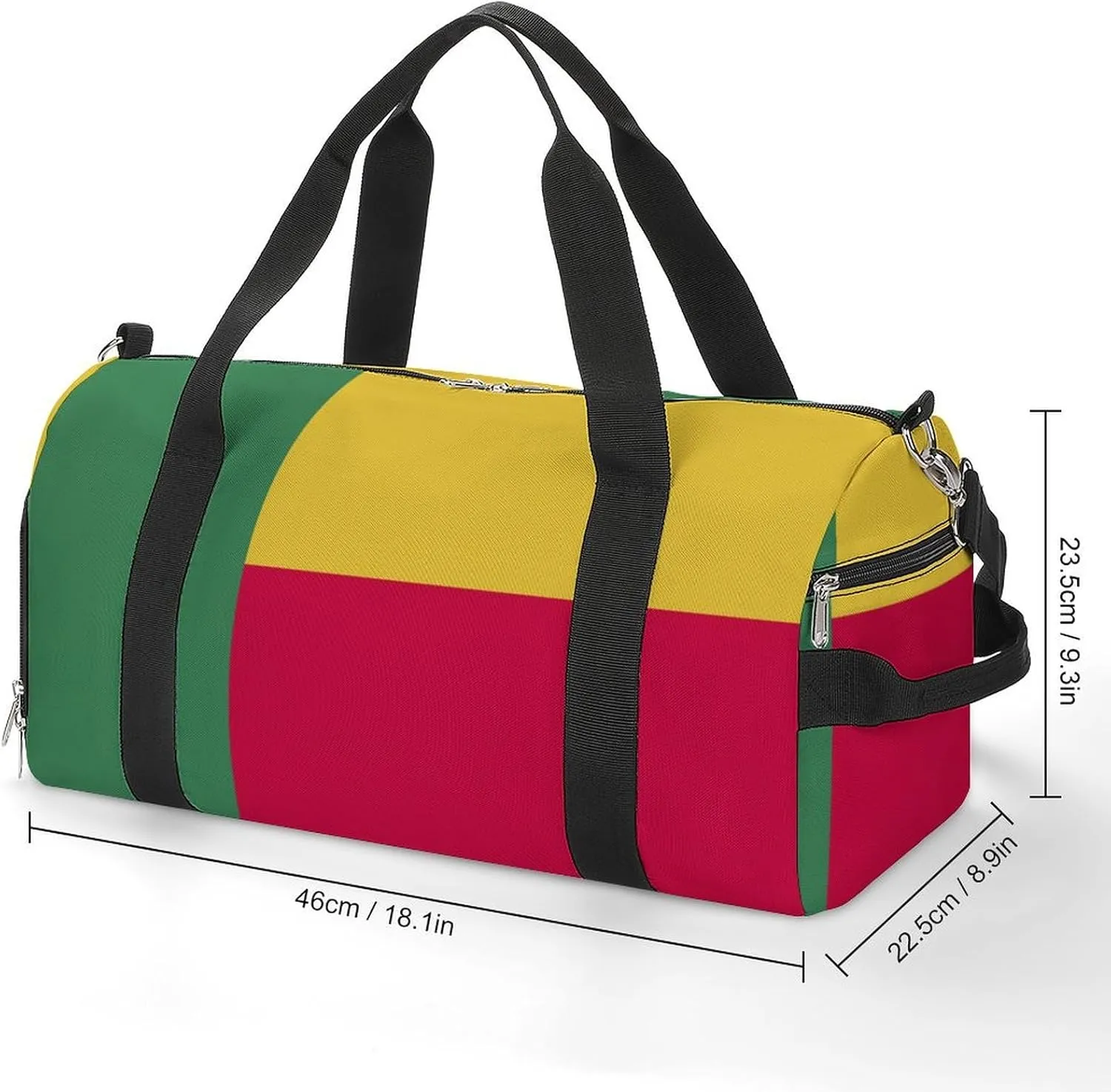 Benin Flag Duffel Bag for Boys Girls with Shoe Compartment for Travel Gym