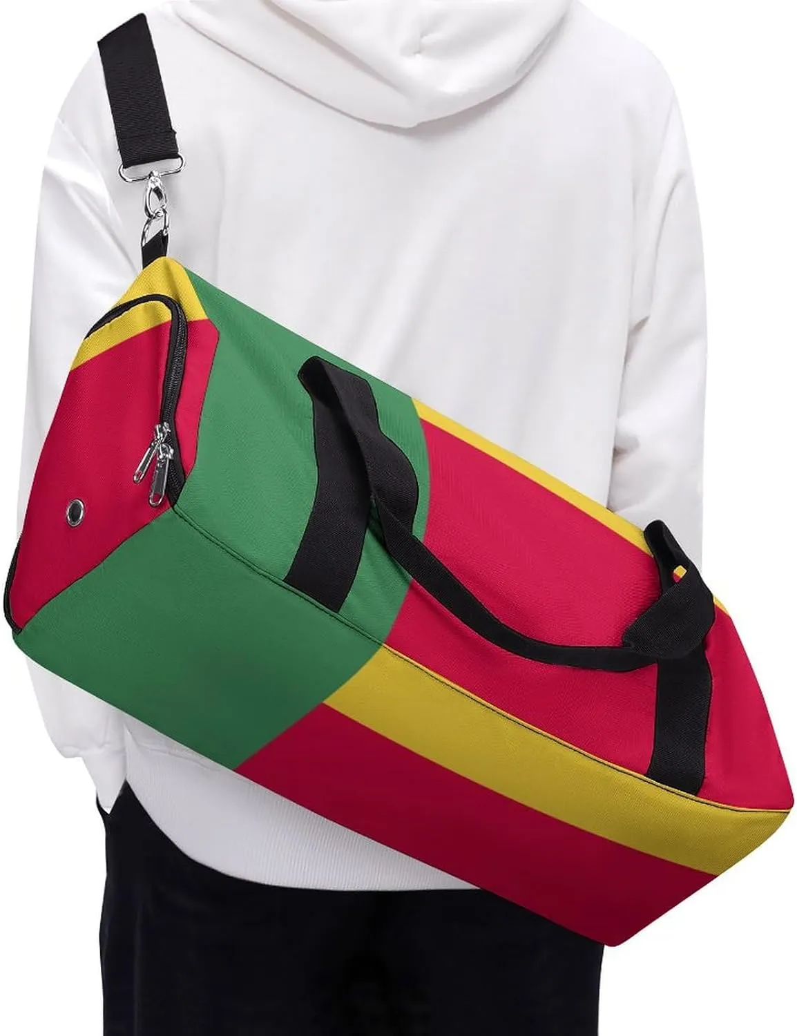 Benin Flag Duffel Bag for Boys Girls with Shoe Compartment for Travel Gym
