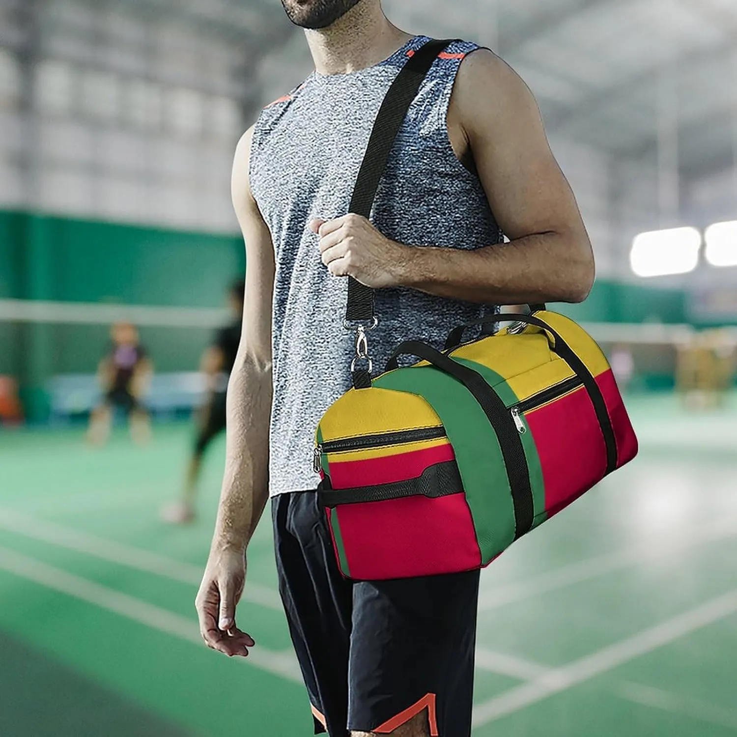 Benin Flag Duffel Bag for Boys Girls with Shoe Compartment for Travel Gym