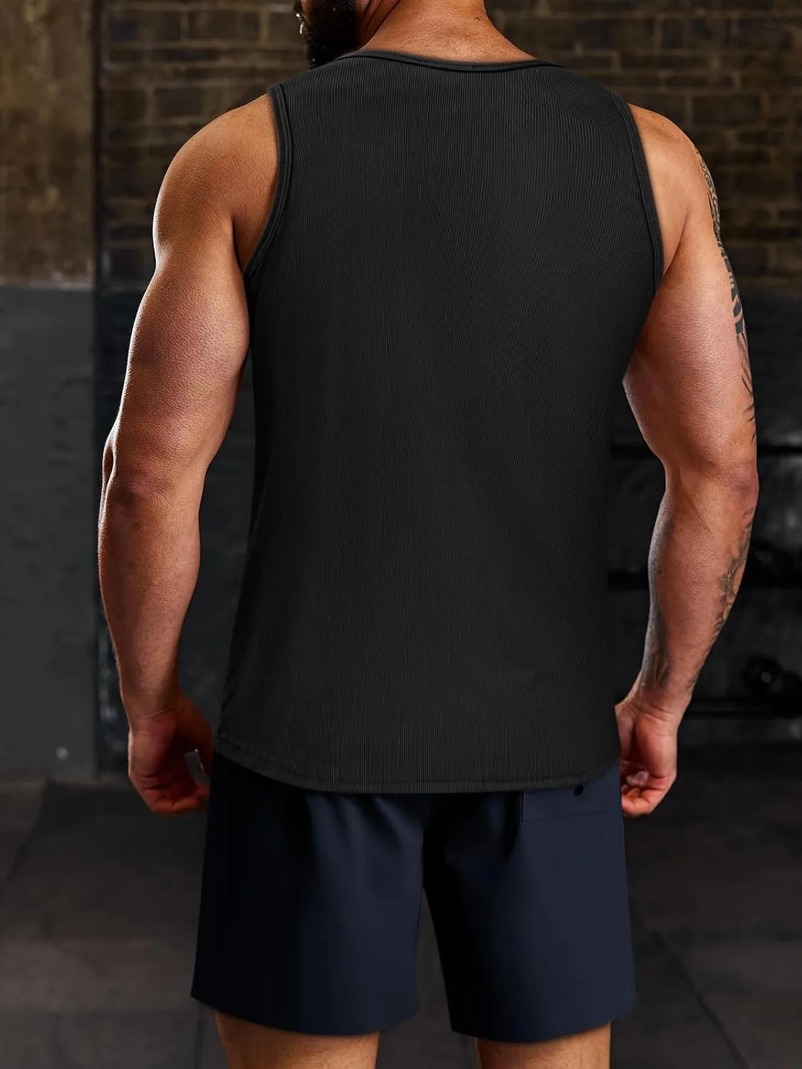Beotyshow Men's Tank Top Summer Casual Sleeveless Ribbed Knit Muscle T Shirts Quick Dry Gym Workout Stringers