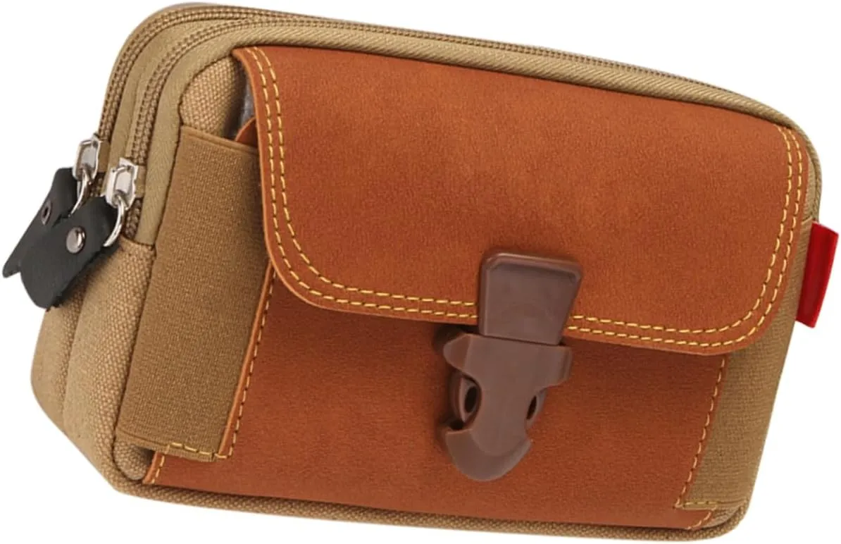 BESPORTBLE Portable Canvas Waist Bag for Mobile Phones Durable Storage Pouch for Outdoor Use Quick Install Removal Versatile Design for Construction Sites and Leisure Activities