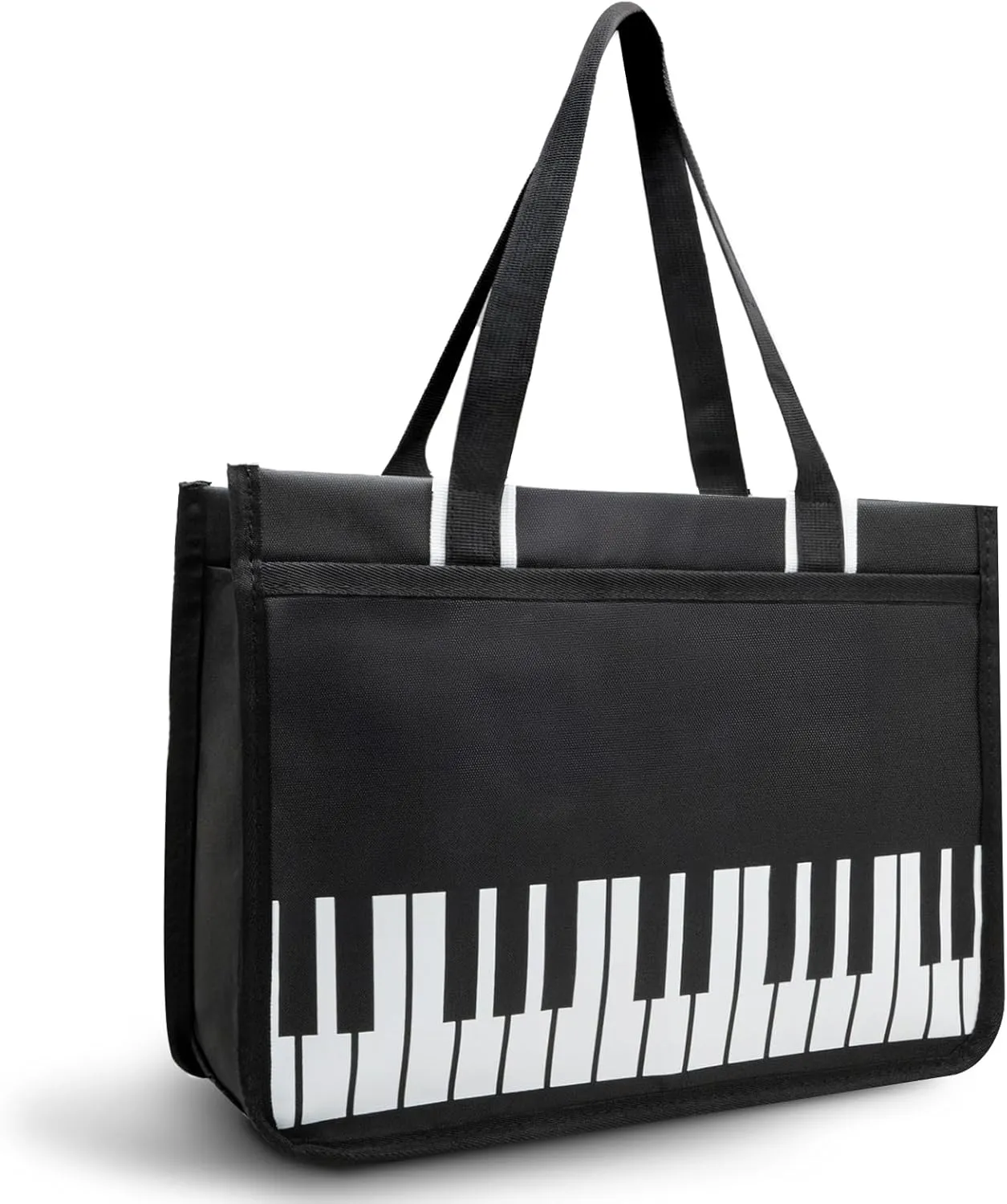 BestSounds Piano Bag, Zipper Waterproof Oxford Cloth Music Piano Accessories Book Bag Tote for Students Kids, Girls, Women, Gifts for Music Lovers Musicians (Black)