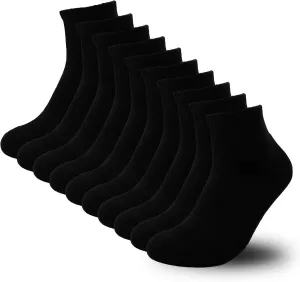 bigvalley Men's 5 Pairs Ankle Athletic Socks - Breathable, Cushioned, Running & Sports Cotton Quarter Socks with Arch Support