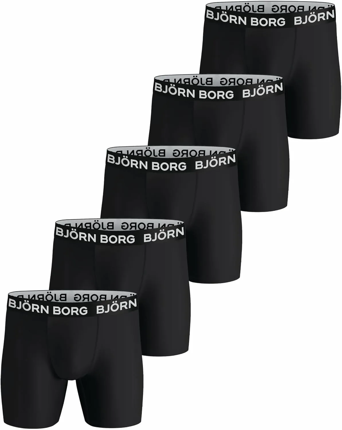 Bjorn Borg Performance Polyester Boxers for Men Pack of 5 - Mens Athletic Underwear