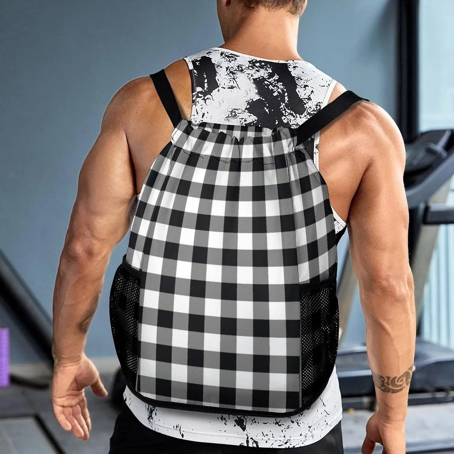 Black White Buffalo Sports Bundle Pocket with Dry Wet Separation Unisex