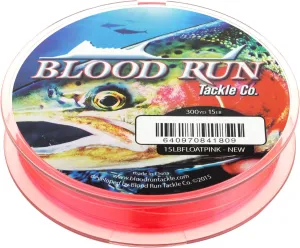 Blood Run Fishing Floating Monofilament 15LB Test 300 Yard Hot Pink Mainline Centerpin