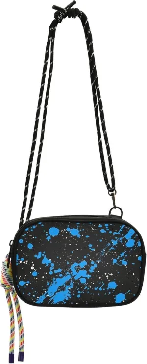 Blue and Black Ink Painting Black Crossbody Bag Womens Trendy with Adjustable Strap Small Handbags Take a walk