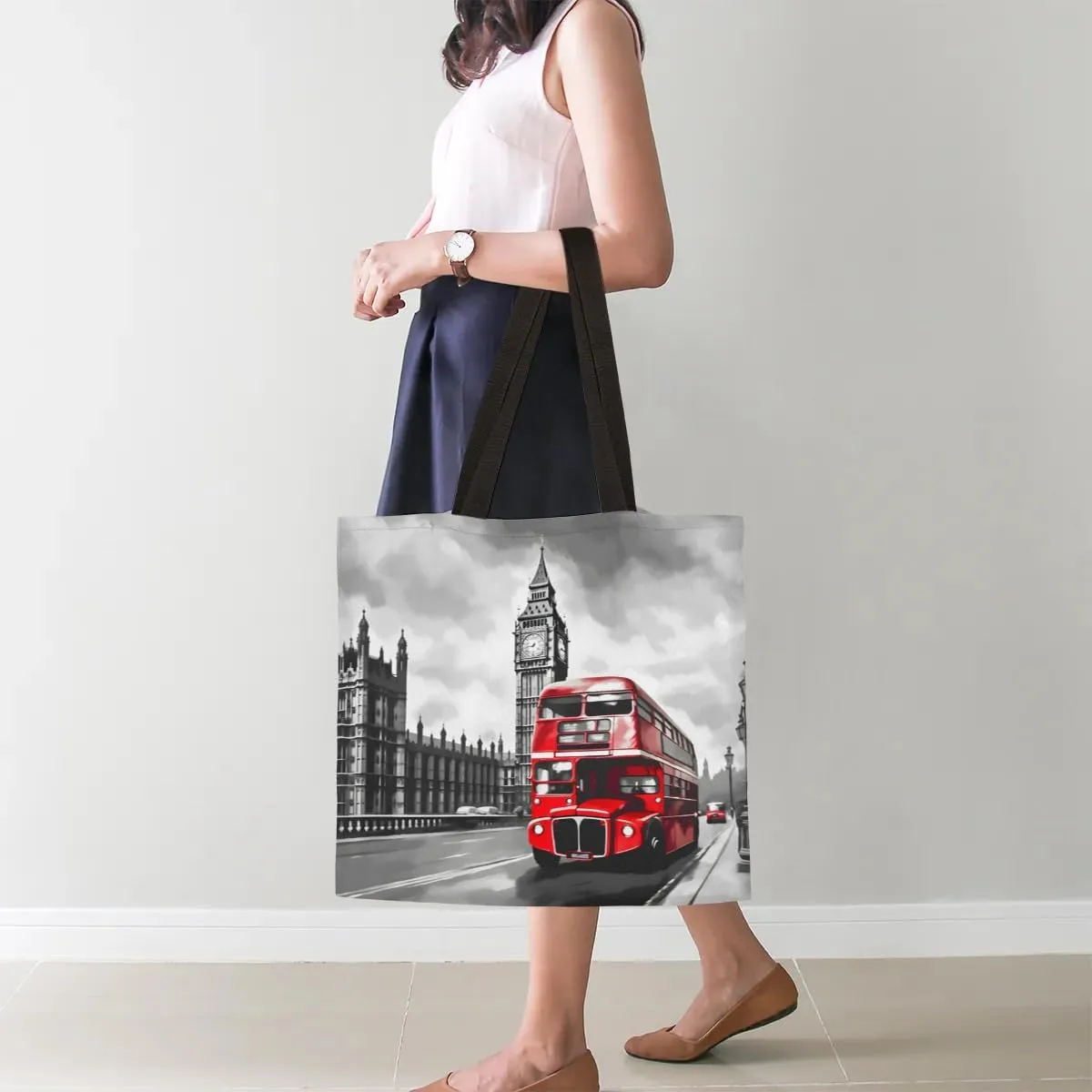 Blue Butterfly Among Sunflowers Canvas Tote Bag for Women Men Stylish Tote Handbag Shoulder Bag Reusable Grocery Bag