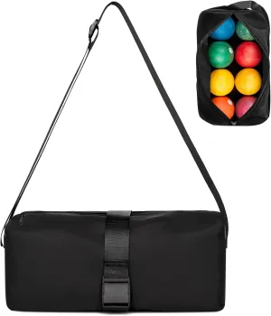 Bocce Ball Carry Bag with Pockets,Waterproof Bocce Storage Organizer Bag for Holding 8 Boccie Balls,Pallino(Storage Bag Only,Bocce Ball Not Included)