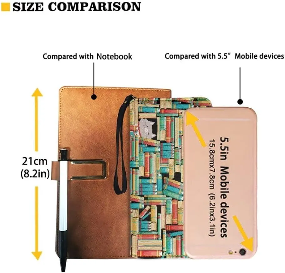 Bookshelf Cat PU Leather Credit Card Holder Clutch Wallets for Women