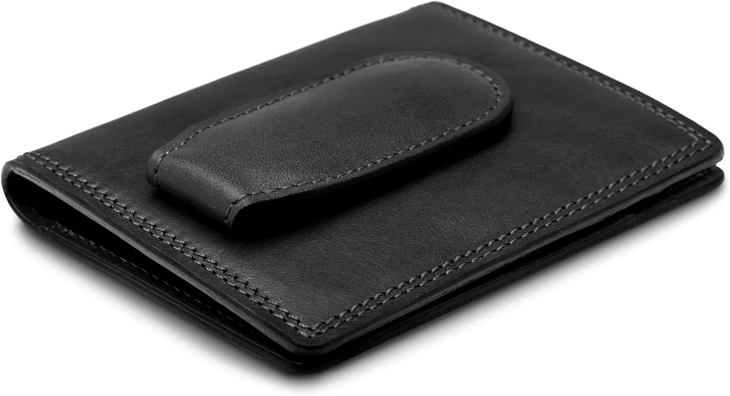 Bosca Men's Wallet, Dolce Leather Front Pocket Bifold Wallet with Magnetic Clip