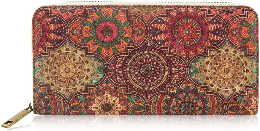 boshiho Vegan Cork Wallets Purse Handbags for Womens Eco Friendly Cork Cell Phone Clutch Bag