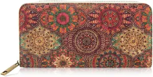boshiho Vegan Cork Wallets Purse Handbags for Womens Eco Friendly Cork Cell Phone Clutch Bag