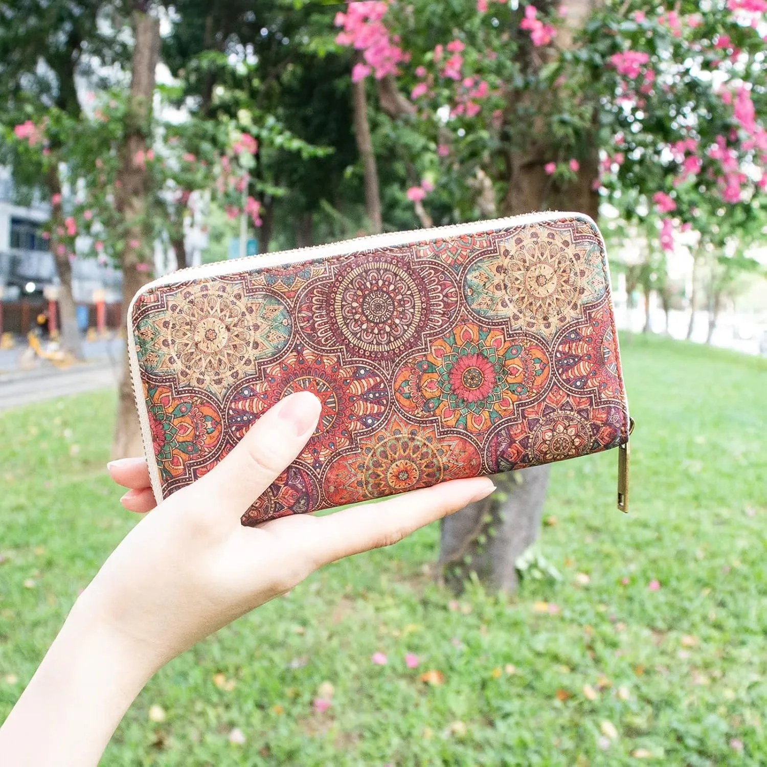 boshiho Vegan Cork Wallets Purse Handbags for Womens Eco Friendly Cork Cell Phone Clutch Bag