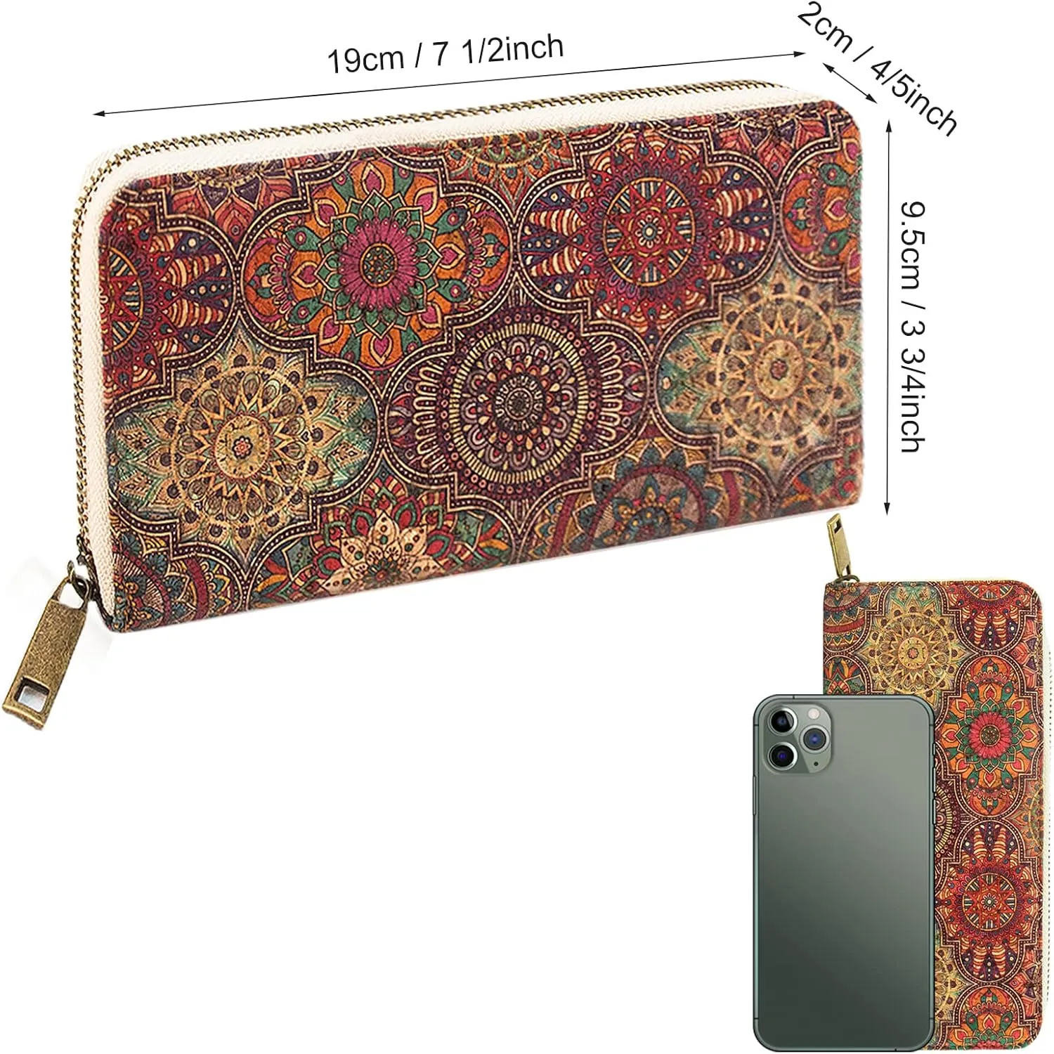 boshiho Vegan Cork Wallets Purse Handbags for Womens Eco Friendly Cork Cell Phone Clutch Bag