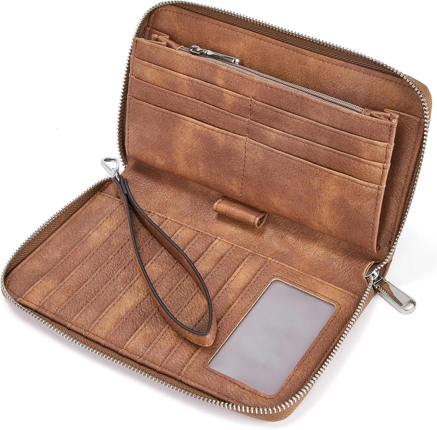 BOSTANTEN Leather Wallet for Women RFID Blocking Zip Around Credit Cards Holder Phone Clutch