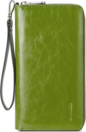 BOSTANTEN Leather Wallet for Women RFID Blocking Zip Around Credit Cards Holder Phone Clutch