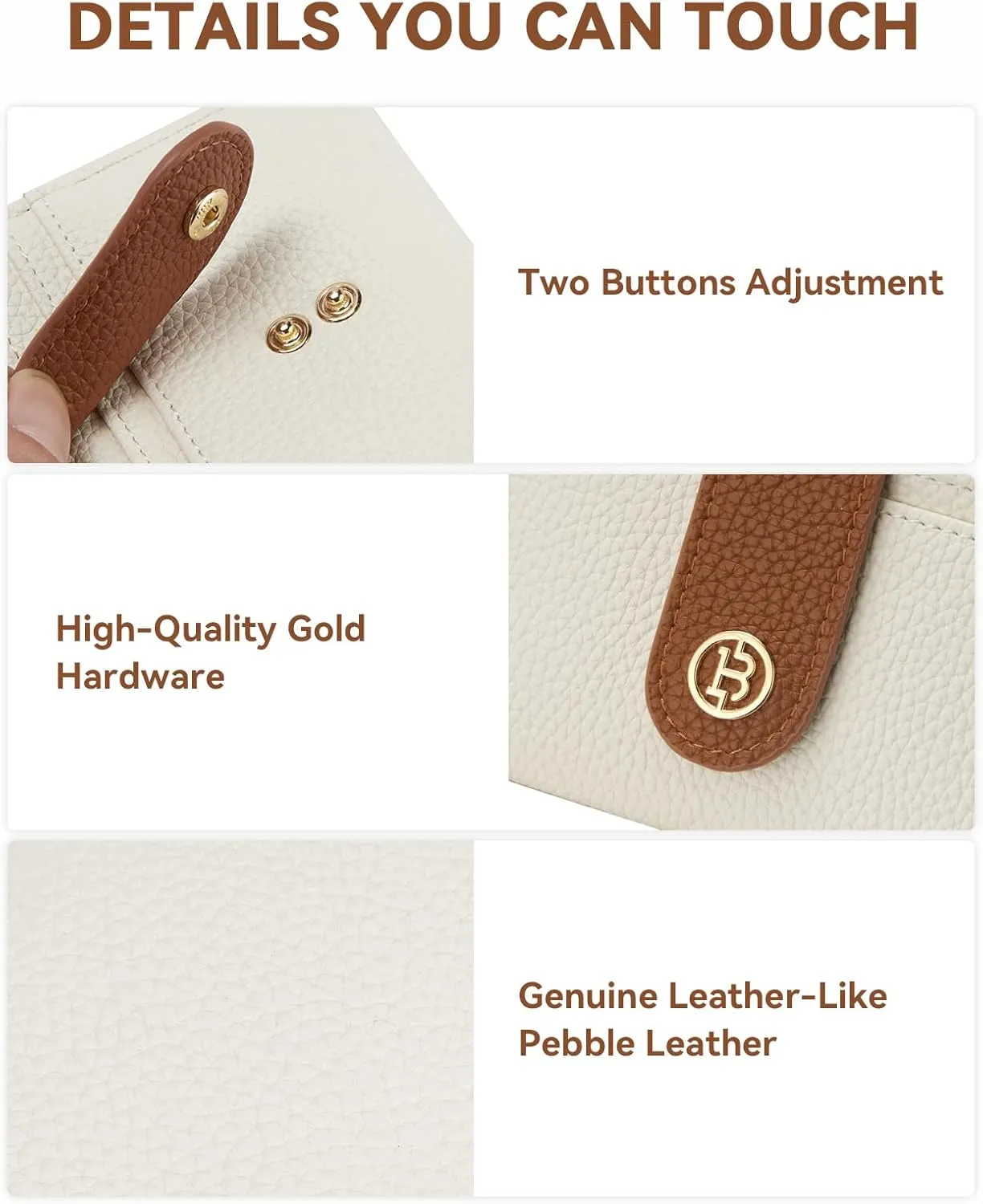 BOSTANTEN Slim Wallet for Women Small RFID Blocking Credit Card Holder Leather Bifold Wallets with Zipper Coin Pocket Beige＆Brown
