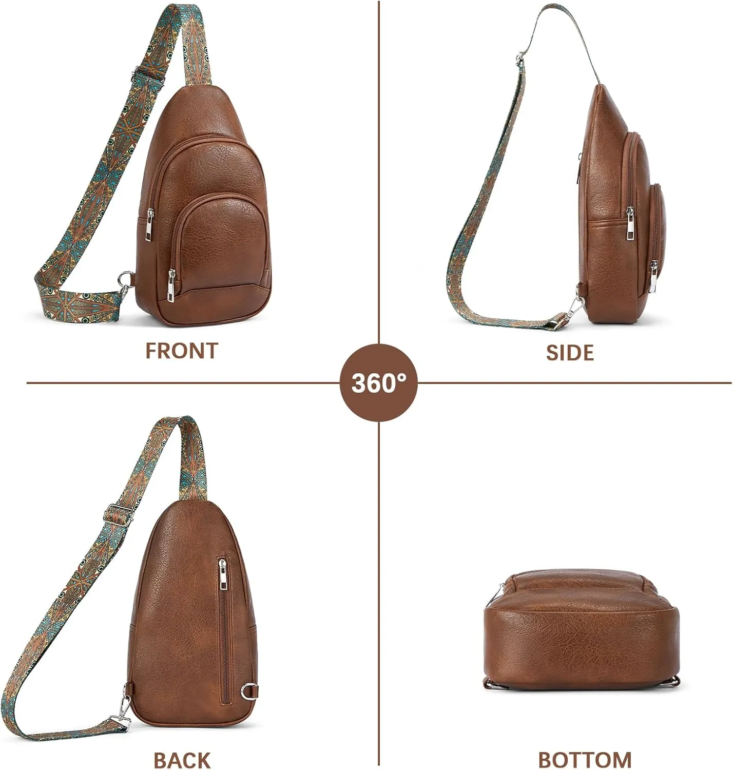 BOSTANTEN Small Sling Bag for Women Leather Crossbody Bags Fanny Pack Chest Bag for Travel