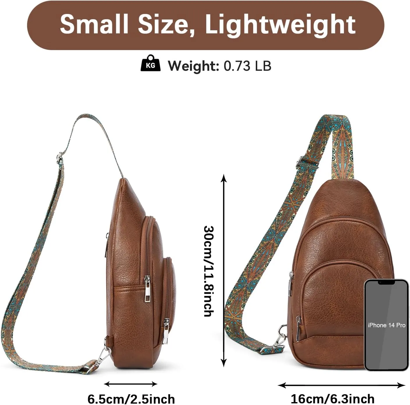 BOSTANTEN Small Sling Bag for Women Leather Crossbody Bags Fanny Pack Chest Bag for Travel