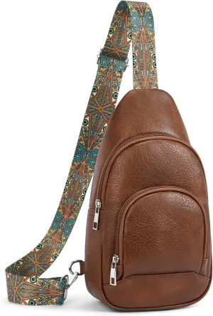 BOSTANTEN Small Sling Bag for Women Leather Crossbody Bags Fanny Pack Chest Bag for Travel