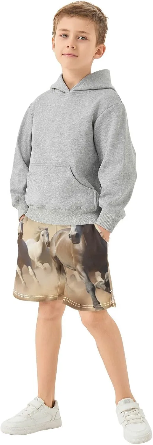 Boys Athletic Shorts Summer Casual Shorts Boys Gym Shorts with Pocket 7-15Y
