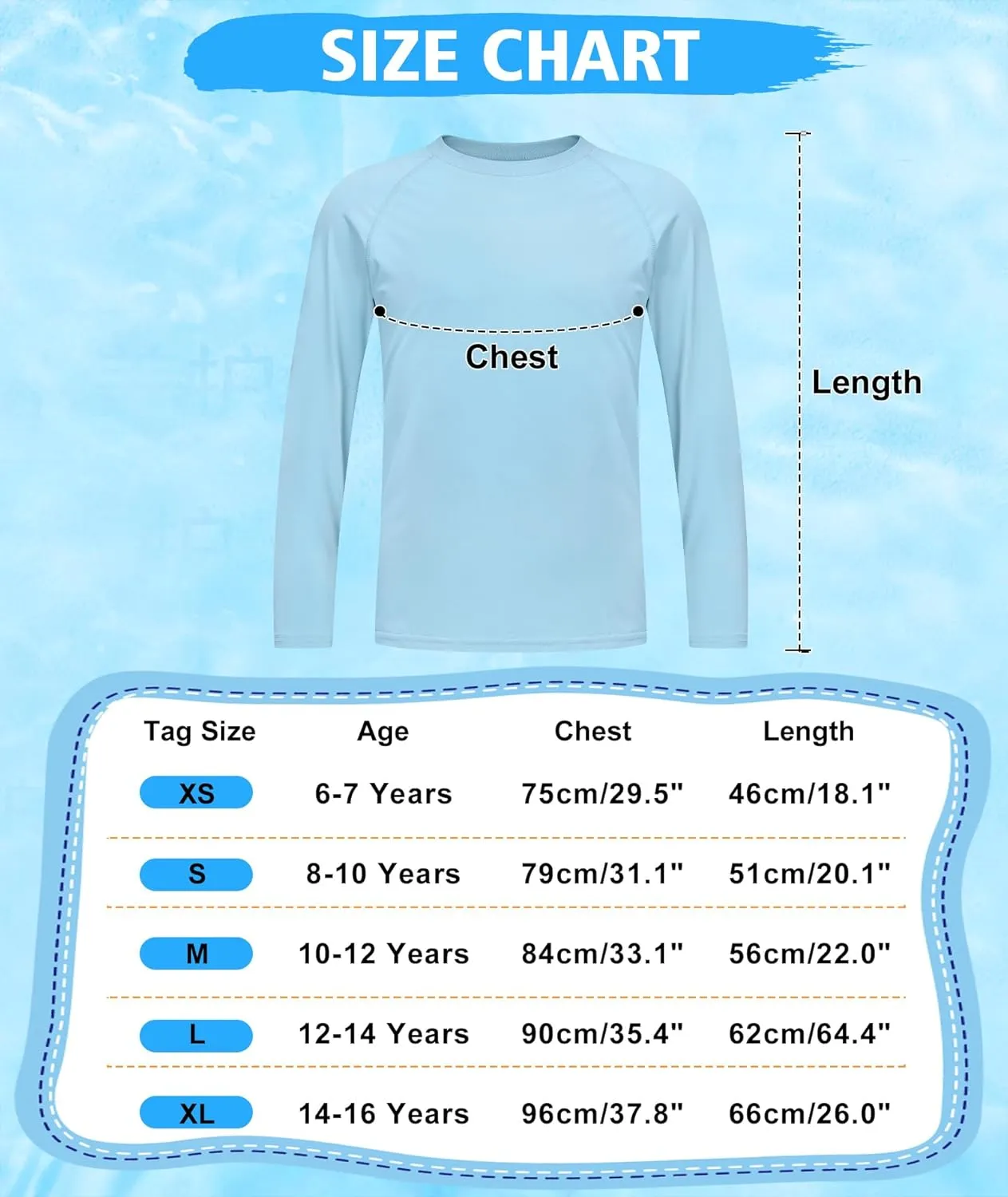 Boys' Rash Guard Long Sleeve Swim Shirt UPF 50  Sun UV Protection Rashguard Kids Beach Fishing Shirts, 2 Pack