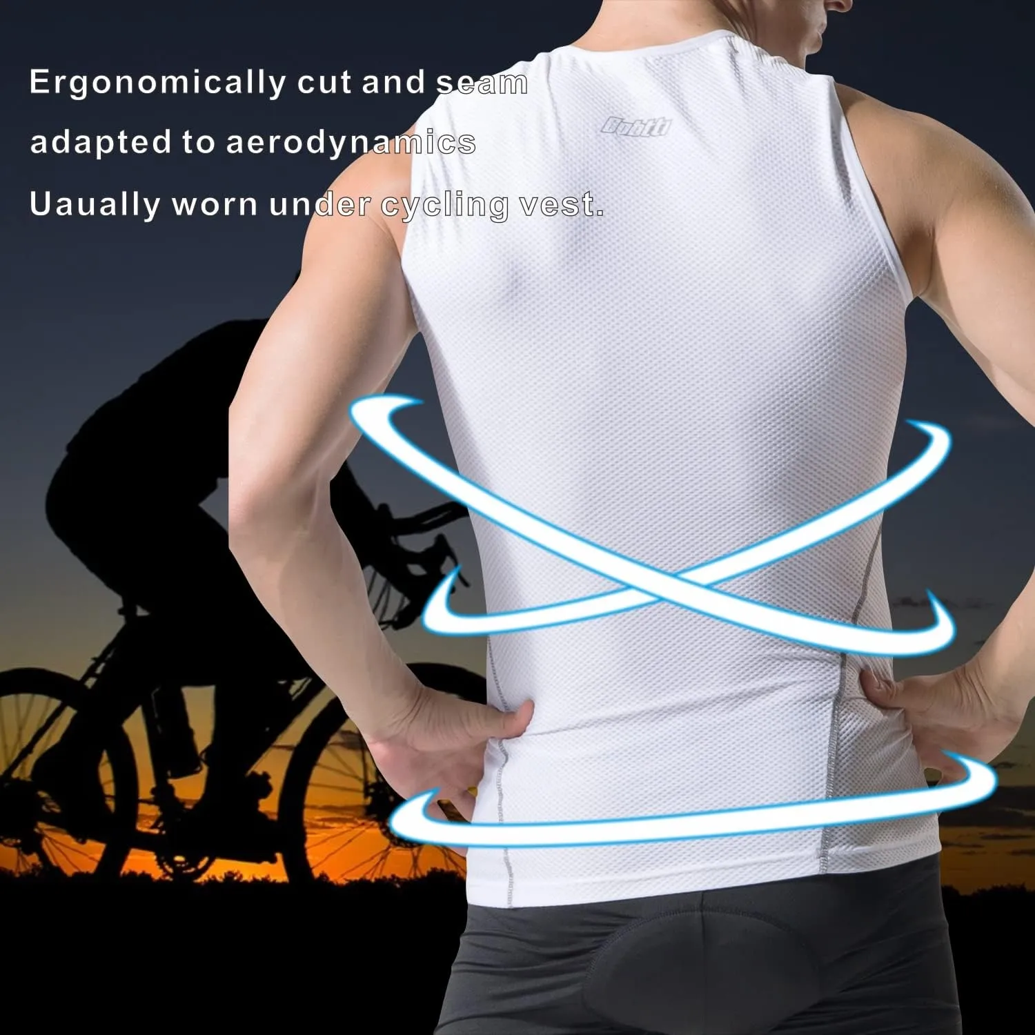 bpbtti Men's High Wicking Sleeveless Base Layer Cycling Running Underwear Quick Dry Vests Lightweight Sports Tank Tops