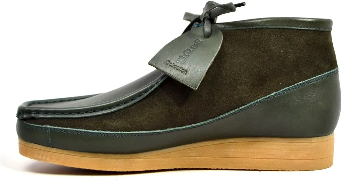 British Collection New Castle Men Cognac Leather and Suede Lace Up 12