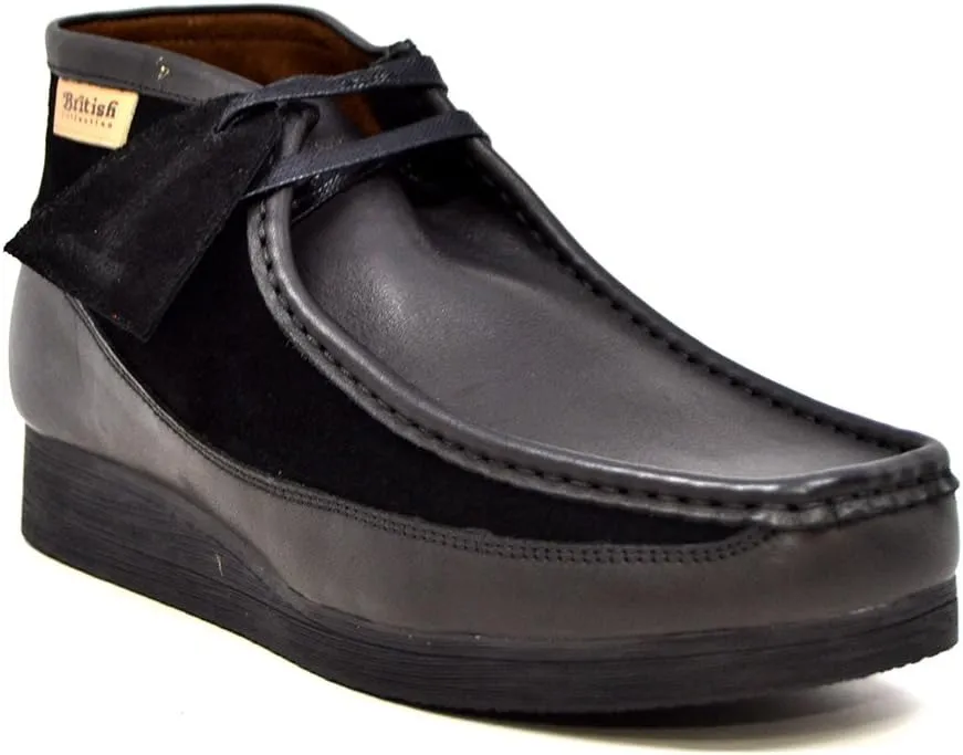 British Collection New Castle Men Cognac Leather and Suede Lace Up 12