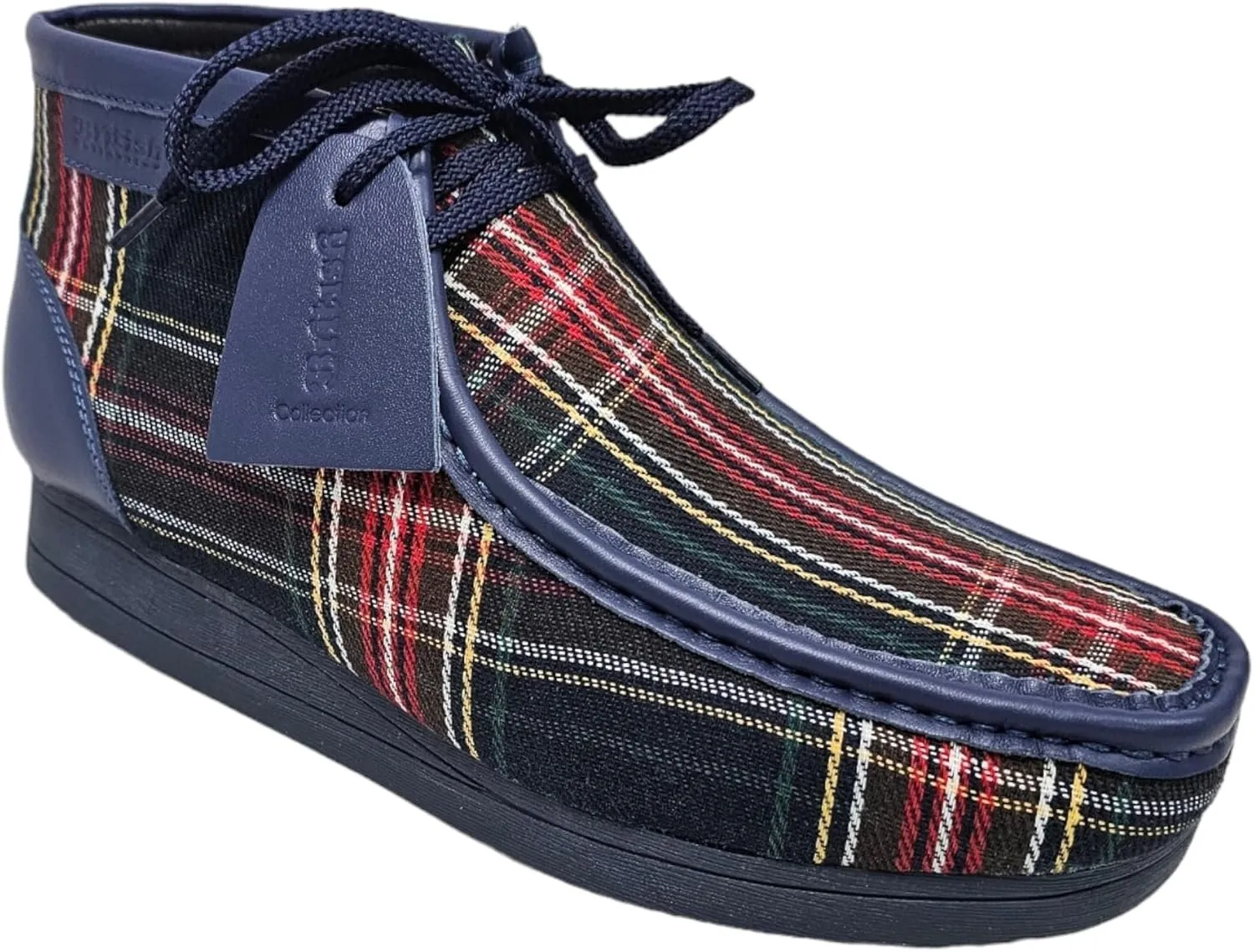 British Collection New Castle Men Cognac Leather and Suede Lace Up 12