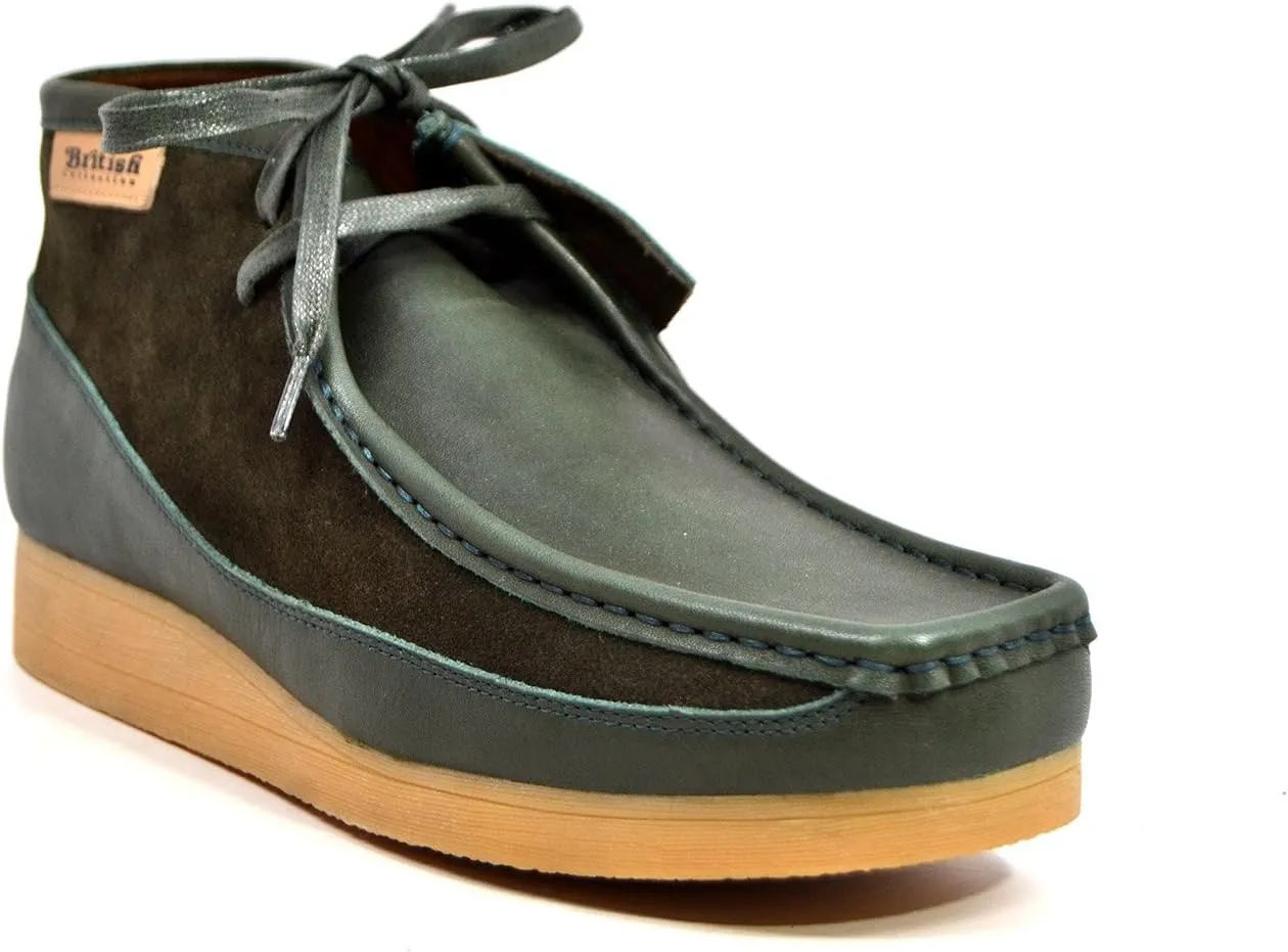 British Collection New Castle Men Cognac Leather and Suede Lace Up 12