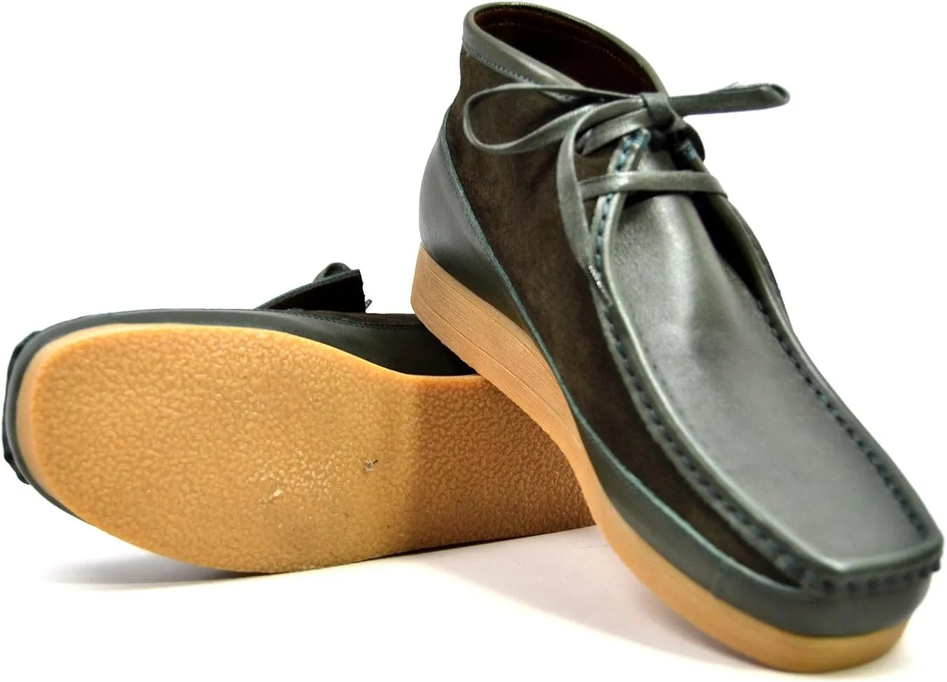 British Collection New Castle Men Cognac Leather and Suede Lace Up 12