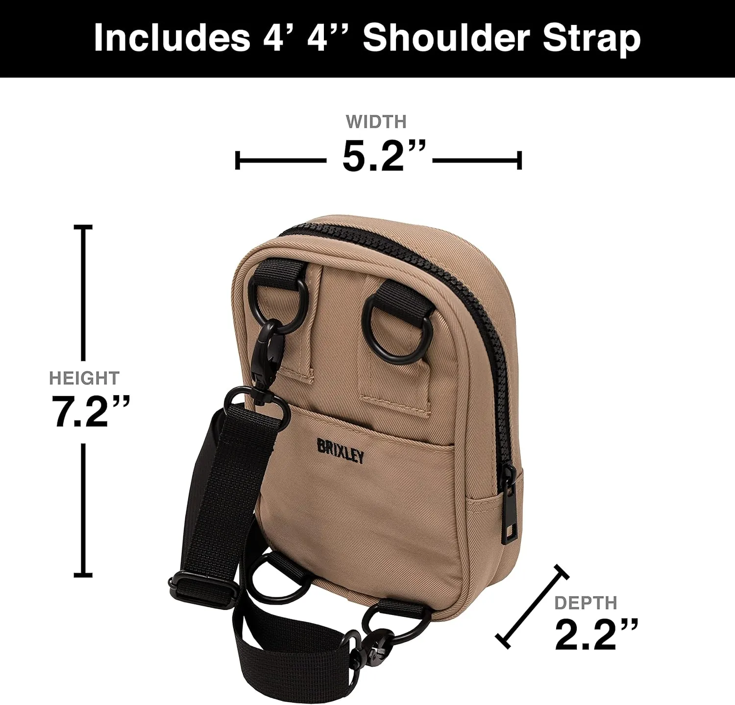 Brixley Crossbody Bag Sling Purse for Women Men Travel, Multi Position Fanny Back Pack