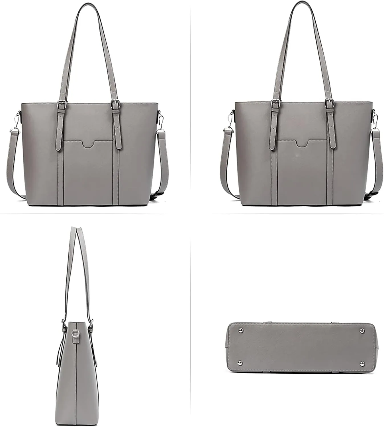 BROMEN Women Briefcase 15.6 inch Laptop Tote Bag Vintage Leather Handbags Shoulder Work Purses