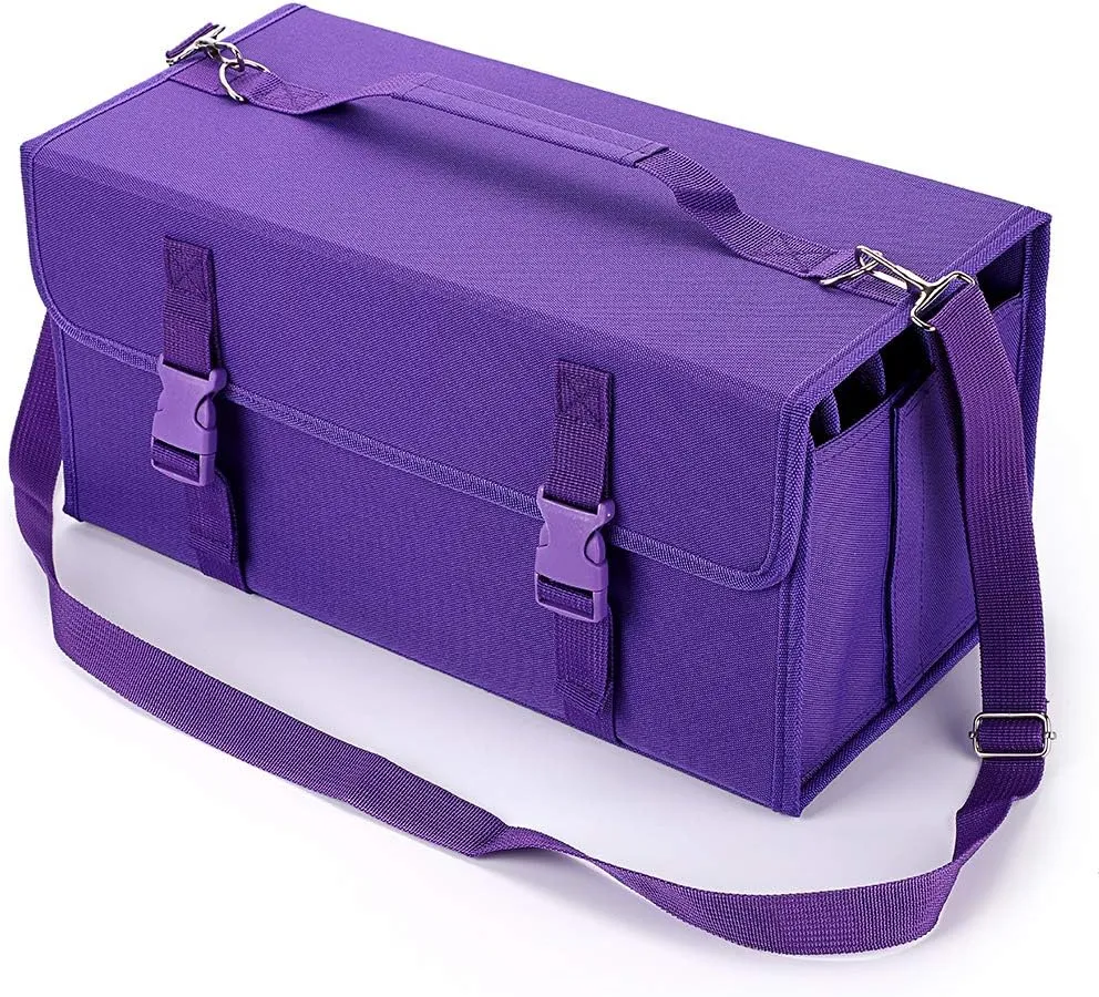 BTSKY New 171 Slots Marker Case Lipstick Organizer-Canvas Markers Holder for Markers and Sketch Markers Purple
