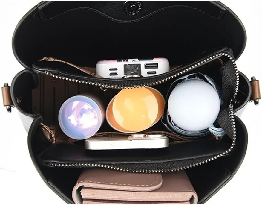 Bucket Bags for Women - Leather Crossbody Bucket Purses Designer Vintage Handbags Small Trendy Shoulder Bag