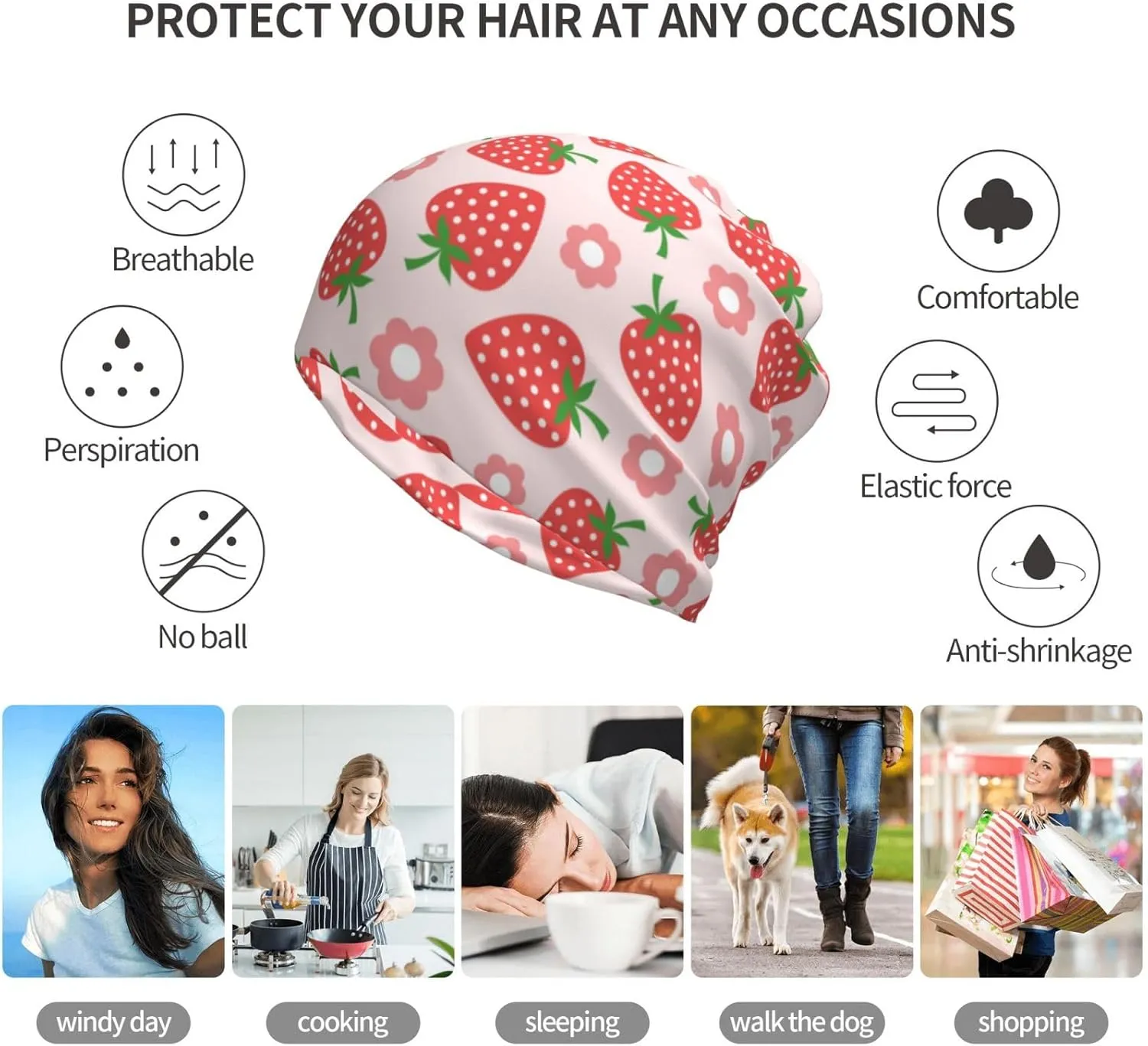 Bunny Multifunction Slouchy Beanie Hats for Men Women, Loop Scarf Polyester Lined Knit Beanie Winter Hat