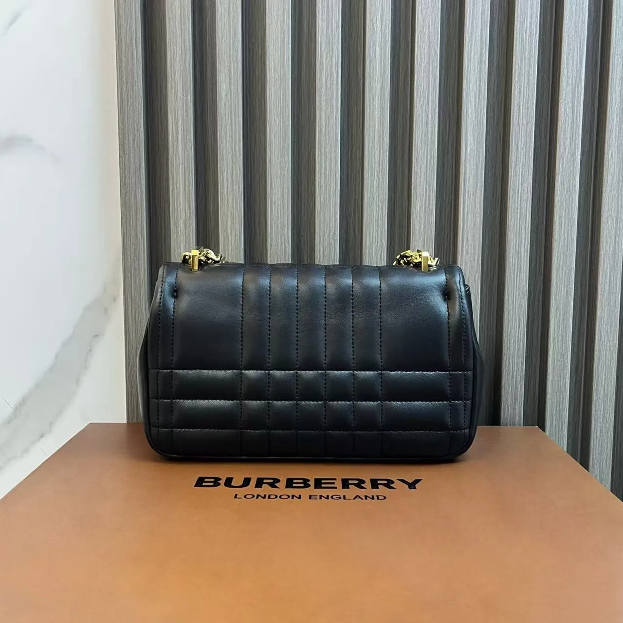 Burberry Vintage Quilted Black Leather Shoulder Bag 12810941